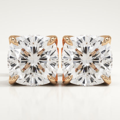 1 TCW Cushion Lab-Grown Diamond Stud Earrings