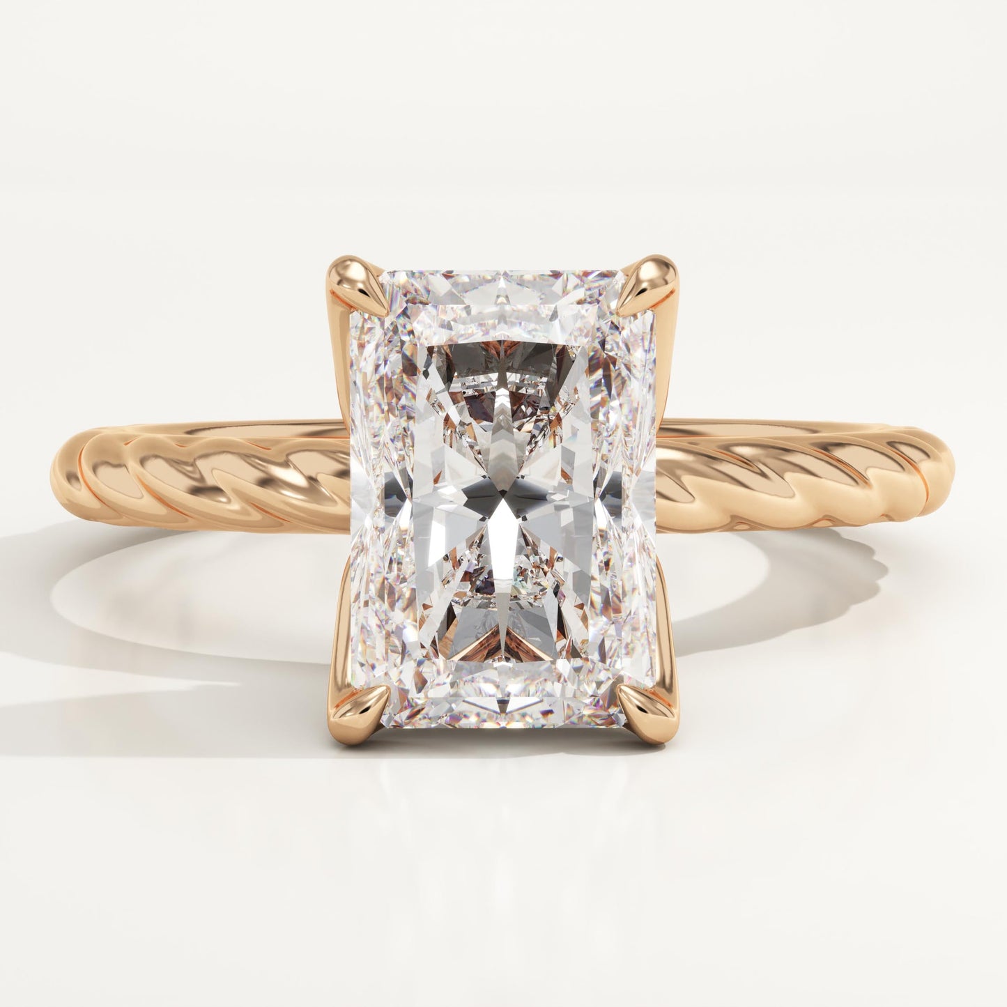 Radiant Cut Twisted Shank Lab-Grown Diamond Engagement Ring