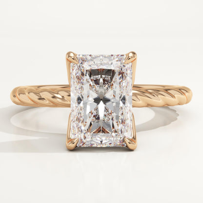 Radiant Cut Twisted Shank Lab-Grown Diamond Engagement Ring