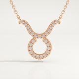 0.12 TCW Round Lab-Grown Diamond Taurus Zodiac Necklace
