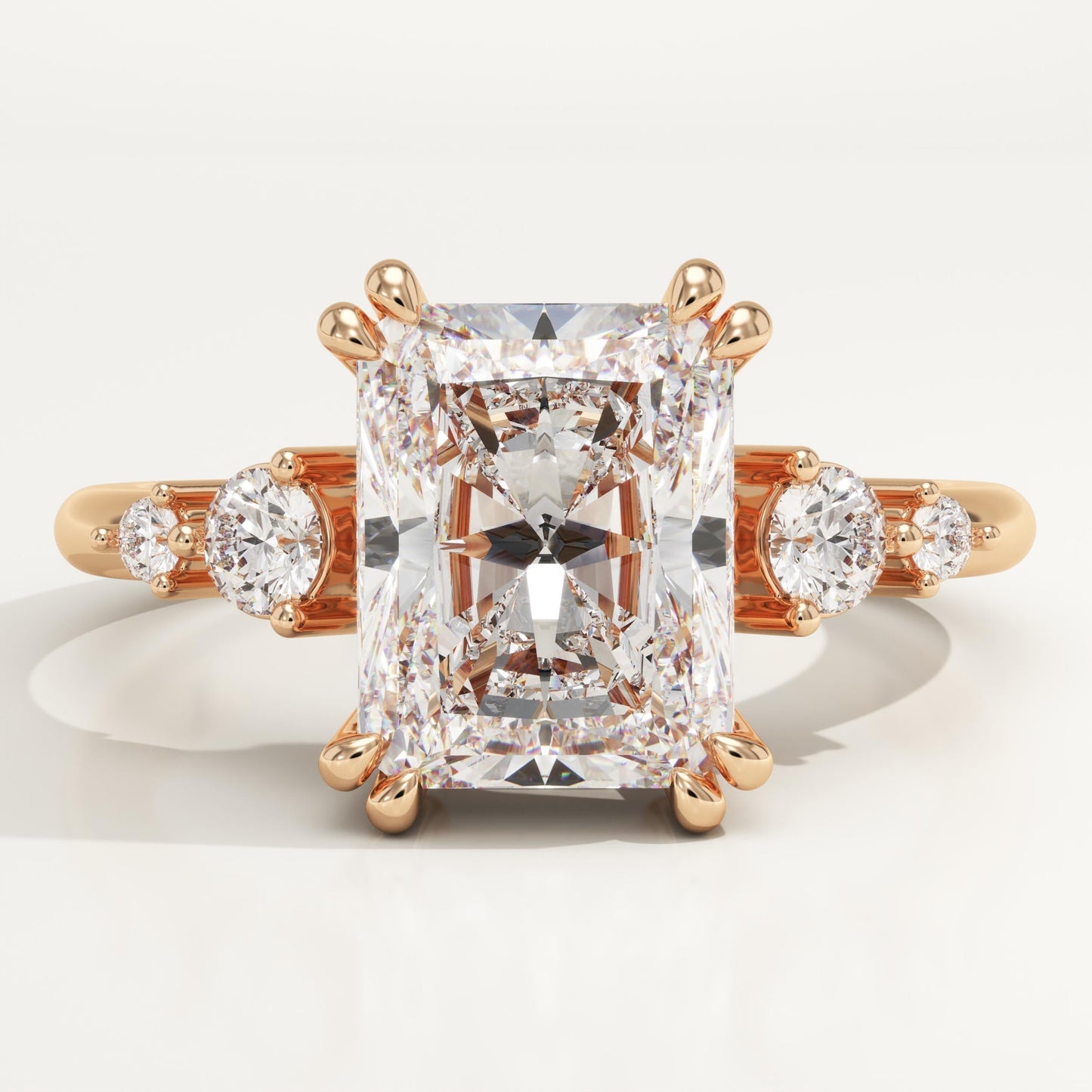 Radiant Cut Cluster Lab-Grown Diamond Engagement Ring
