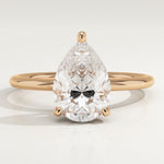 2.0 CT Pear Cut Hidden Halo Lab-Grown Diamond Engagement Ring