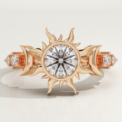 Round Cut Nature Inspired Lab-Grown Diamond Engagement Ring