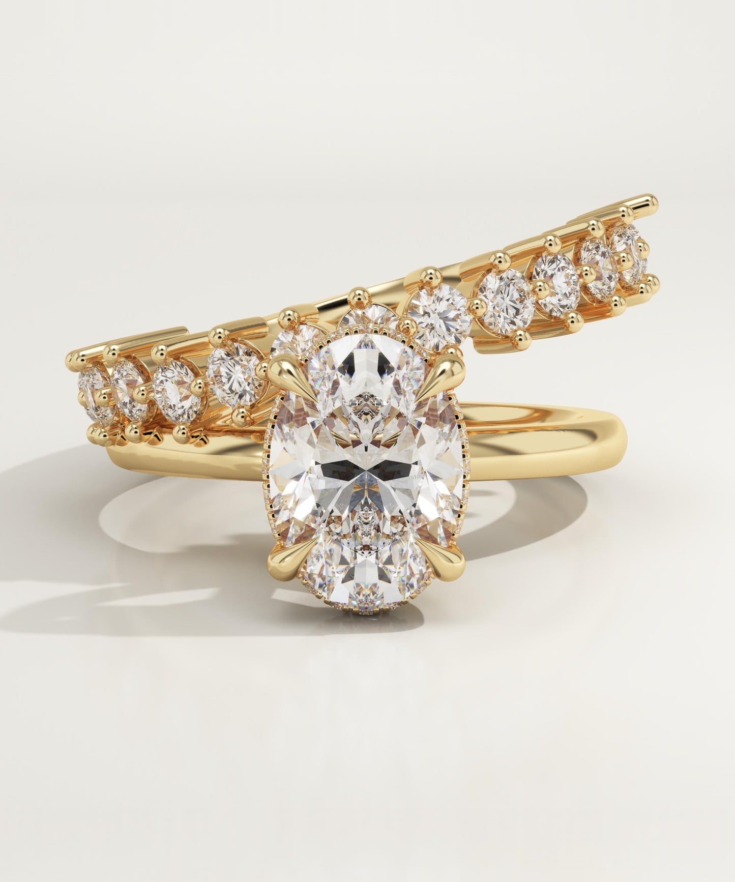 Oval Cut Double Shank Lab-Grown Diamond Engagement Ring