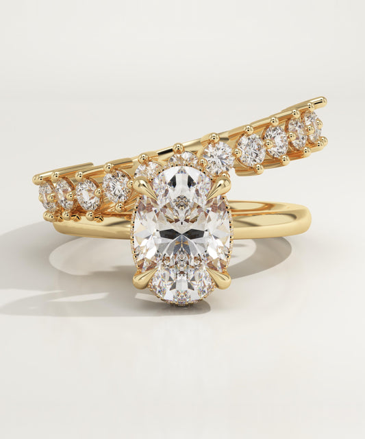 Oval Cut Double Shank Lab-Grown Diamond Engagement Ring