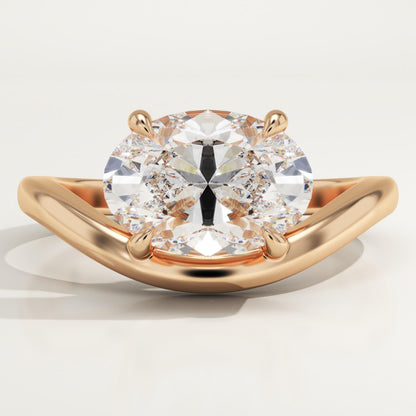 Oval Cut Solitaire Lab-Grown Diamond Engagement Ring
