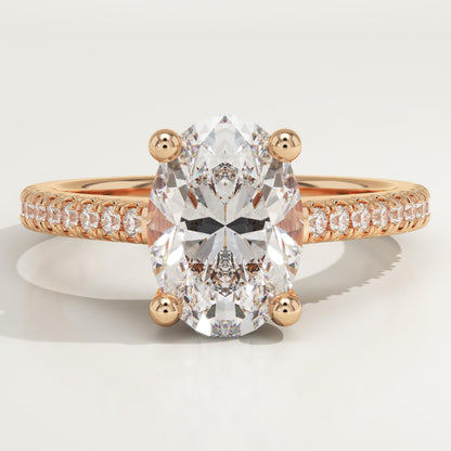 Oval Cut Pave Lab-Grown Diamond Engagement Ring