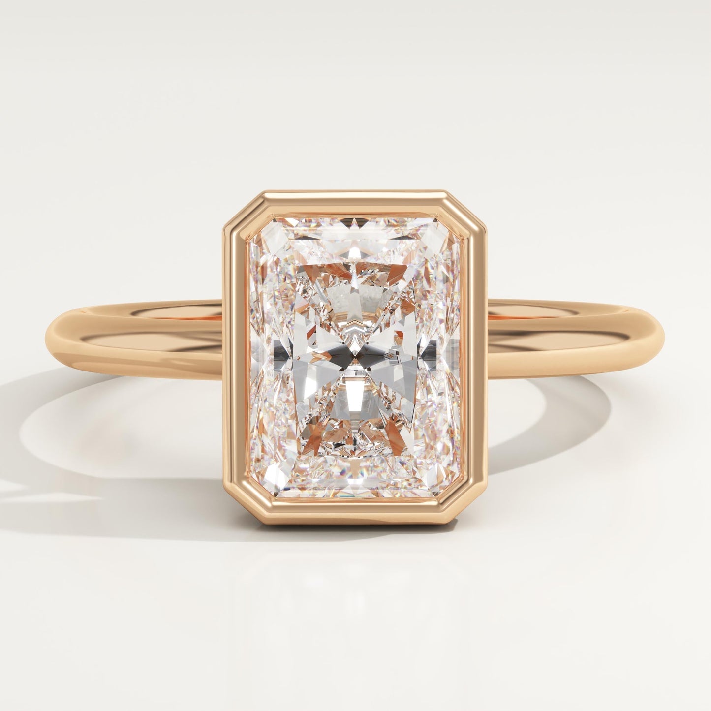 Radiant Cut Bezel Lab-Grown Diamond Engagement Ring