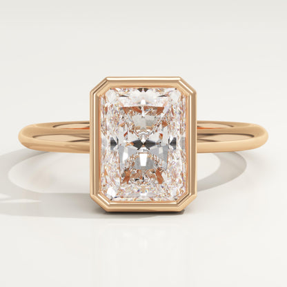 Radiant Cut Bezel Lab-Grown Diamond Engagement Ring