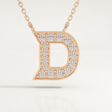 0.243 TCW Round Lab-Grown Diamond D Initial Necklace