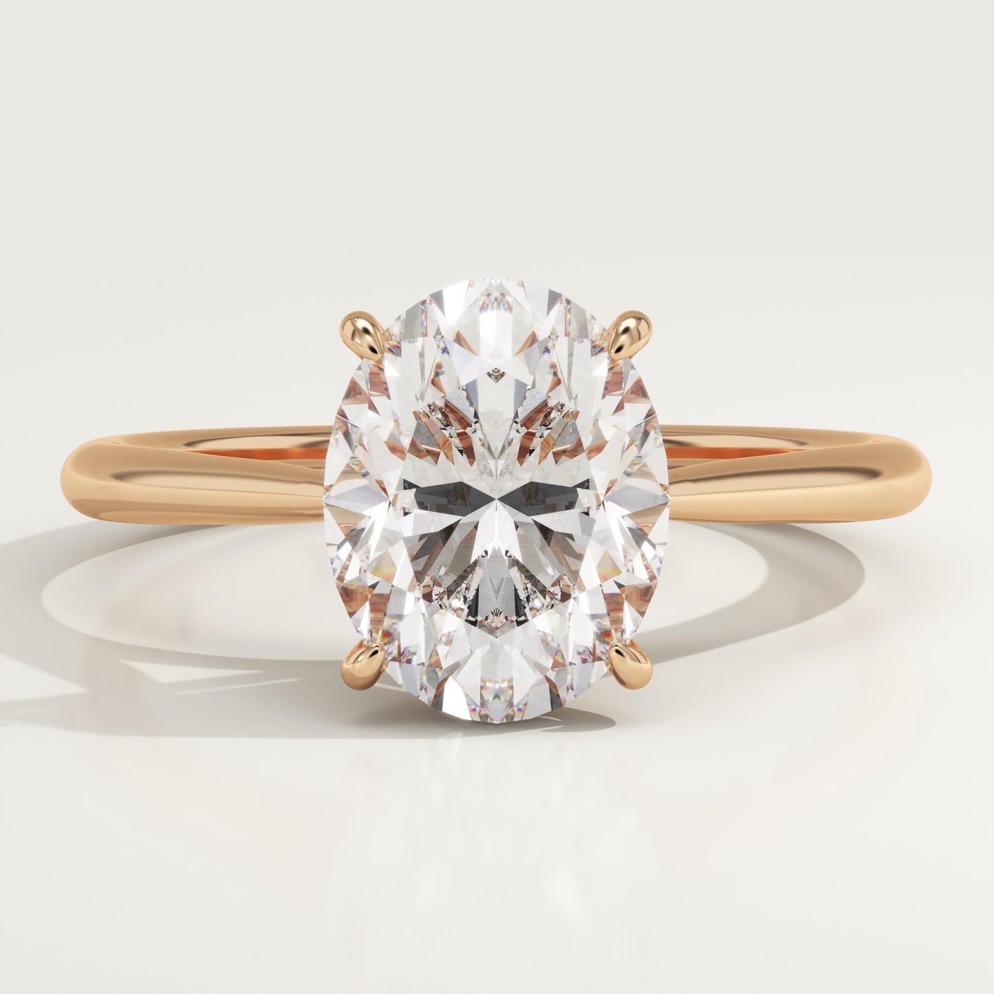Oval Cut Solitaire Cathedral Lab-Grown Diamond Engagement Ring