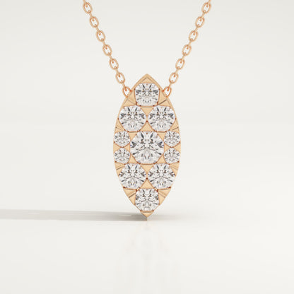 0.7 TCW Round Lab-Grown Diamond Marquise Charm Necklace