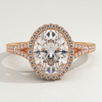 2.0 CT Oval Cut Halo & Pave Lab-Grown Diamond Engagement Ring