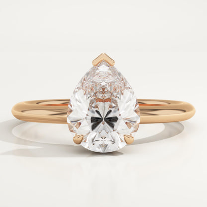 Pear Cut Solitaire Lab-Grown Diamond Engagement Ring