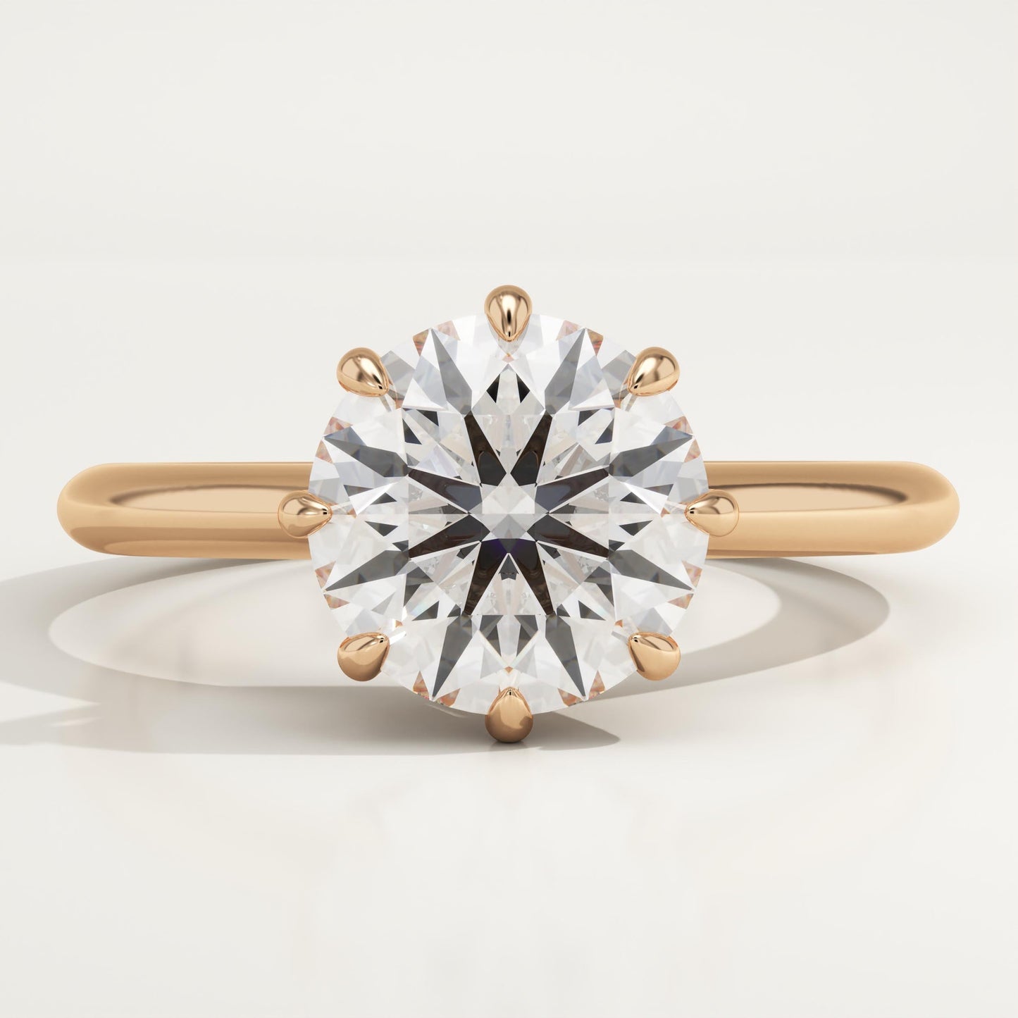 2 CT Round Cut Solitaire Moissanite Engagement Ring