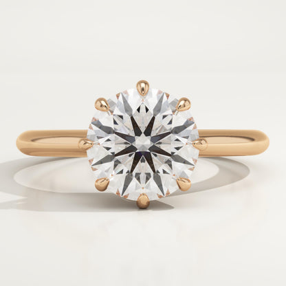 2 CT Round Cut Solitaire Moissanite Engagement Ring