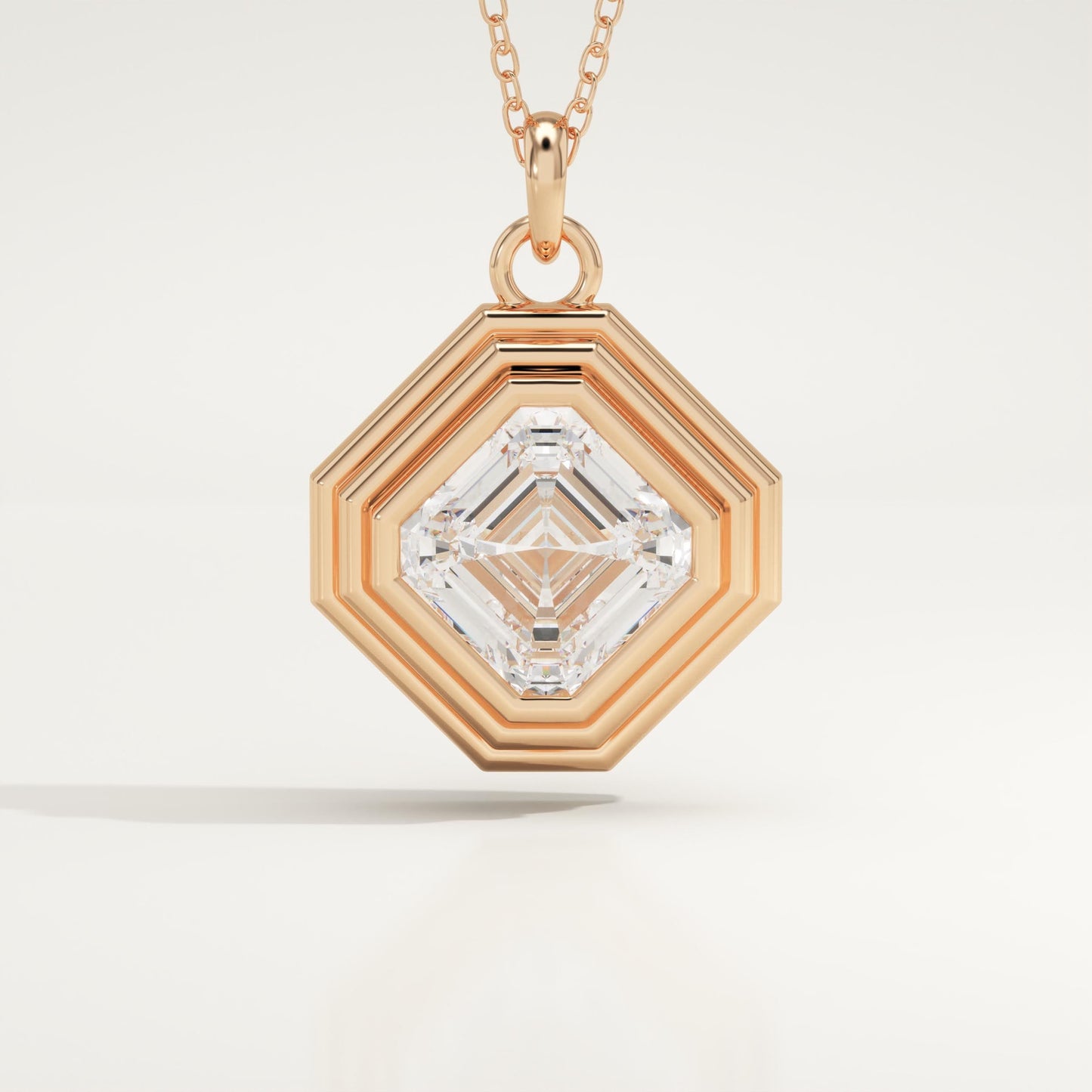 2 CT Asscher Lab-Grown Diamond Solitaire & Bezel Necklace
