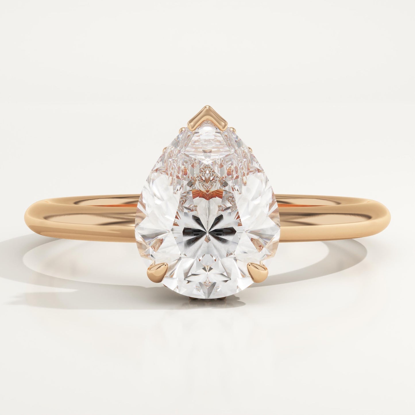1.5 CT Pear Cut Hidden Halo Moissanite Engagement Ring