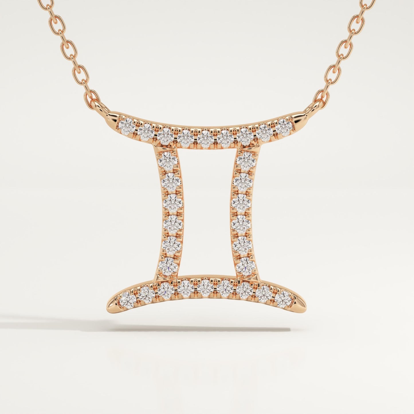 0.13 TCW Round Lab-Grown Diamond Gemini Zodiac Necklace