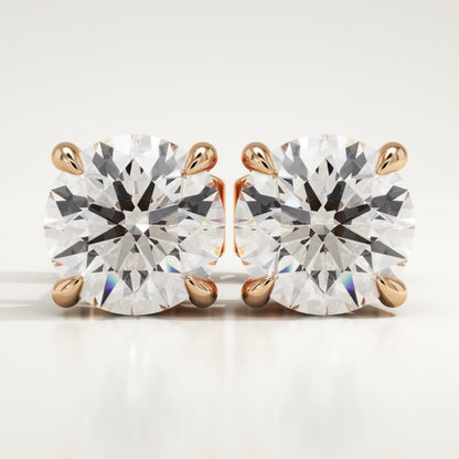 1 TCW Round Lab-Grown Diamond Stud Earrings