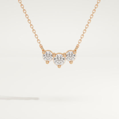 0.35 TCW Round Lab-Grown Diamond Three Stone Charm Necklace