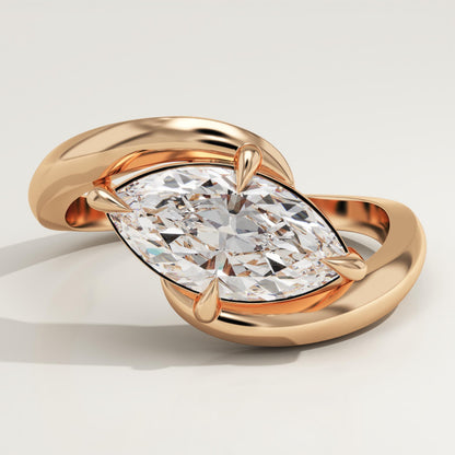 Marquise Cut Solitaire Lab-Grown Diamond Engagement Ring