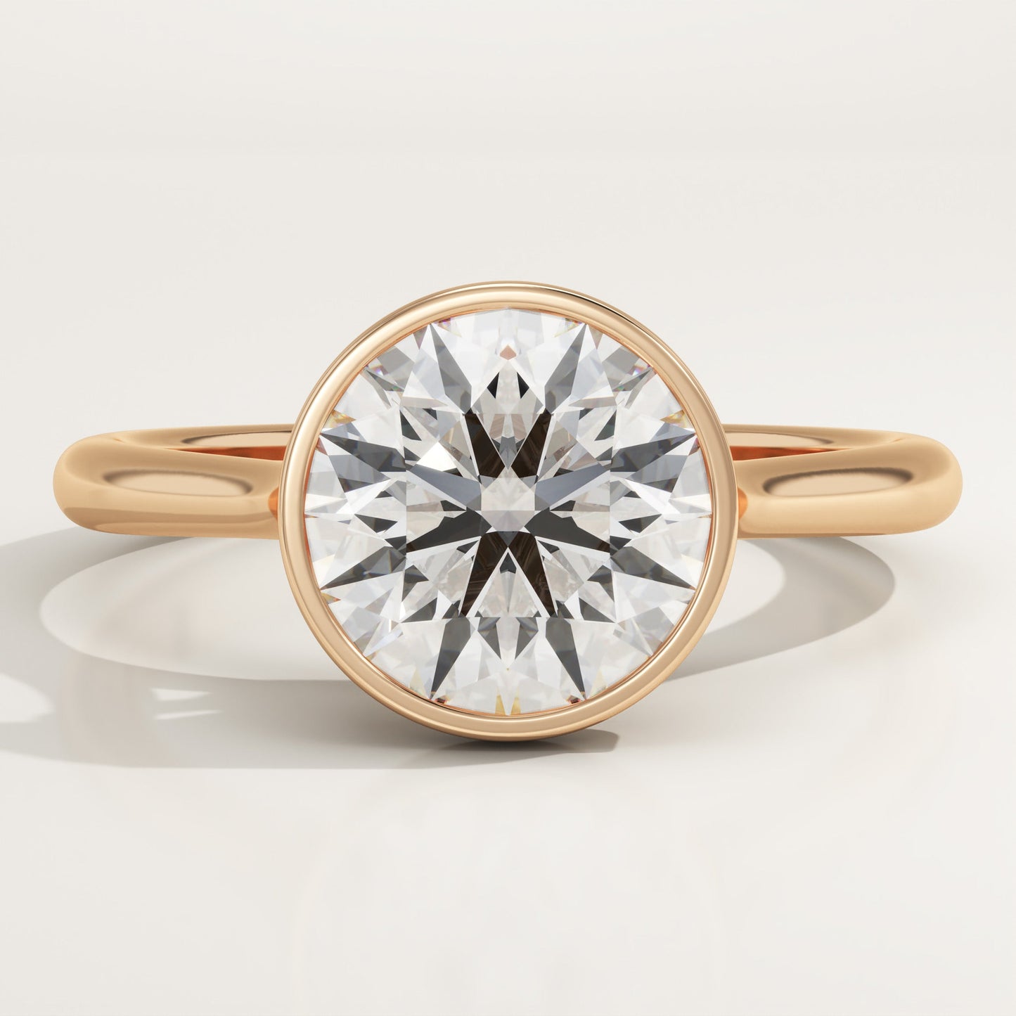 Round Cut Bezel Lab-Grown Diamond Engagement Ring
