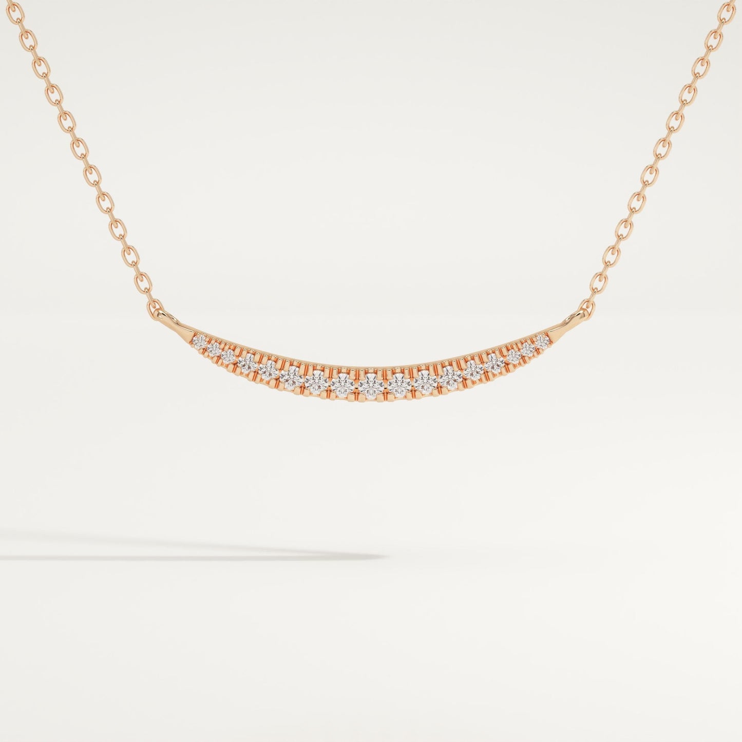 0.091 TCW Round Lab-Grown Diamond Smile Charm Necklace