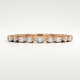 0.32 TCW Round & Marquise Cut Lab-Grown Diamond Half Eternity Wedding Band