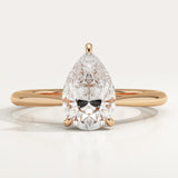 2.0 CT Pear Cut Solitaire Lab-Grown Diamond Engagement Ring