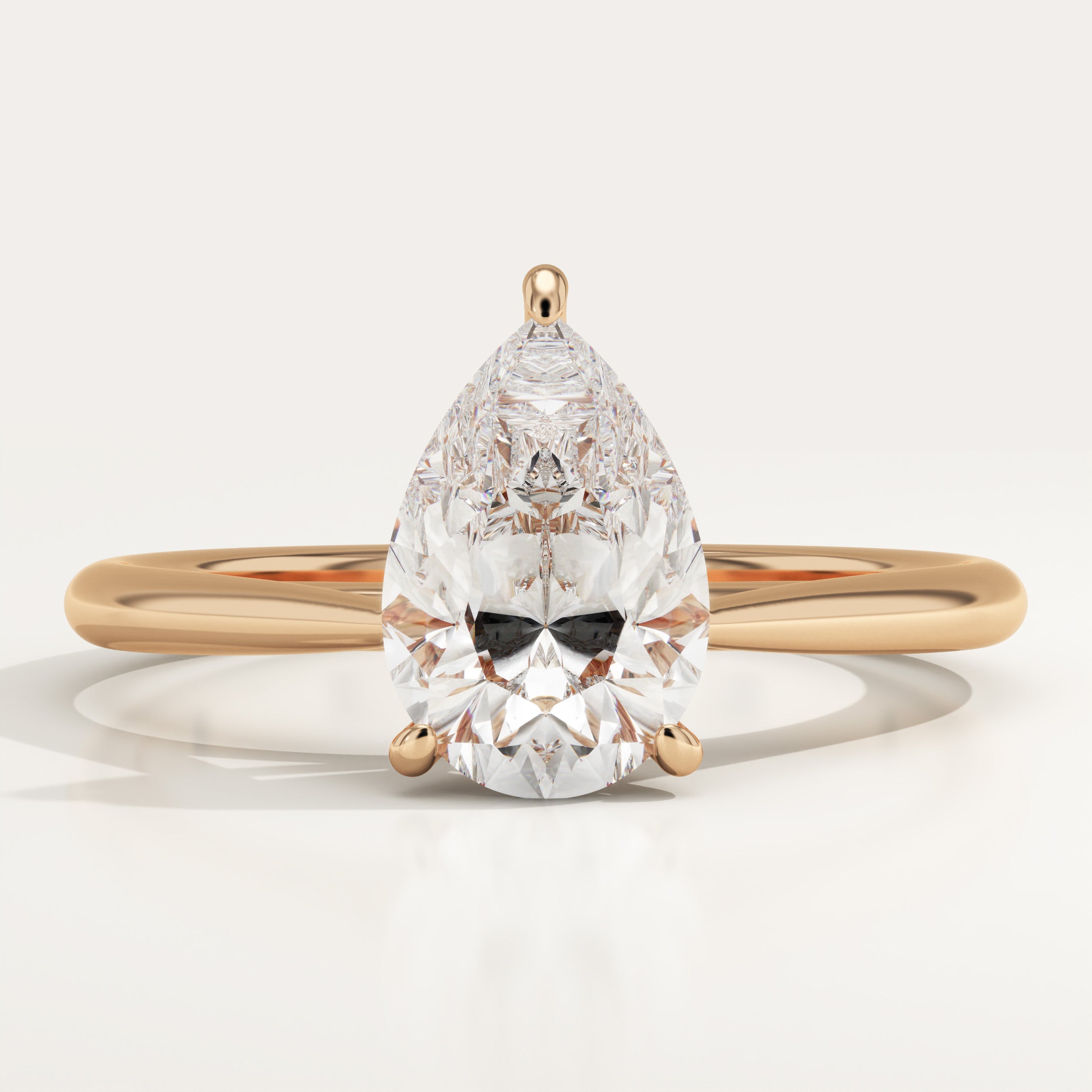 2.0 CT Pear Cut Solitaire Lab-Grown Diamond Engagement Ring