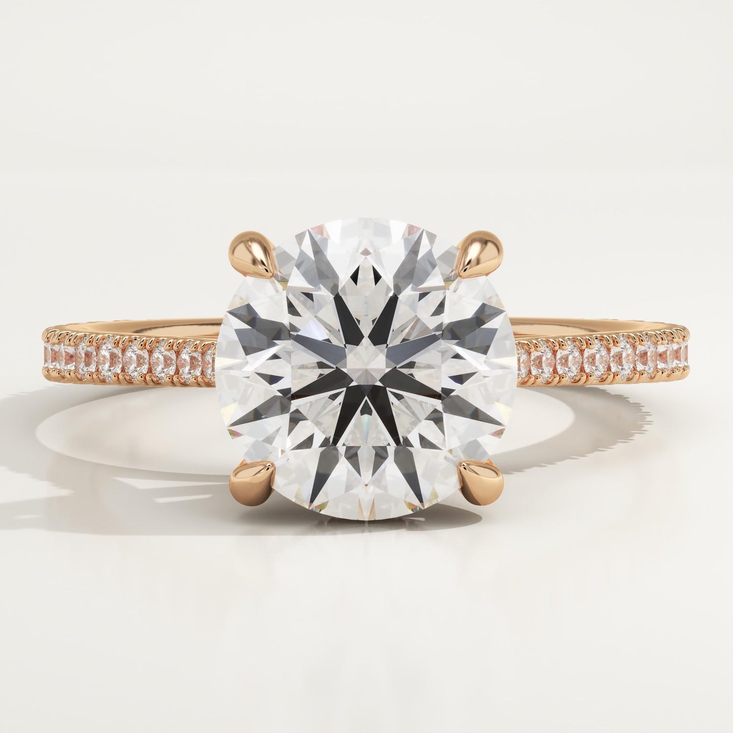 2 CT Round Cut Pave Moissanite Engagement Ring