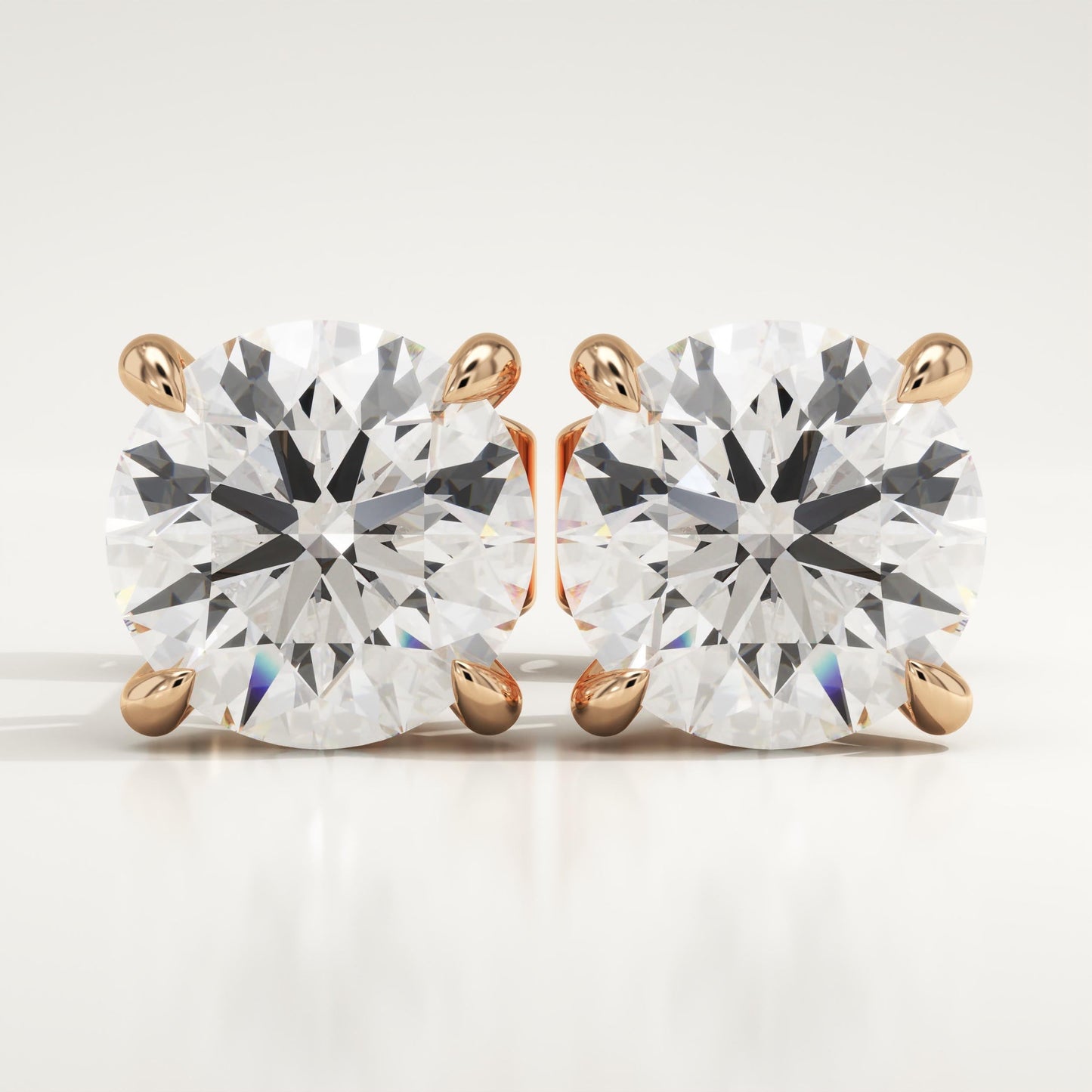 1 TCW Round Lab-Grown Diamond Stud Earrings