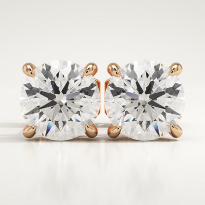 1 TCW Round Lab-Grown Diamond Stud Earrings