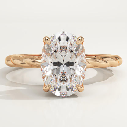 Oval Cut Twisted Shank Lab-Grown Diamond Engagement Ring