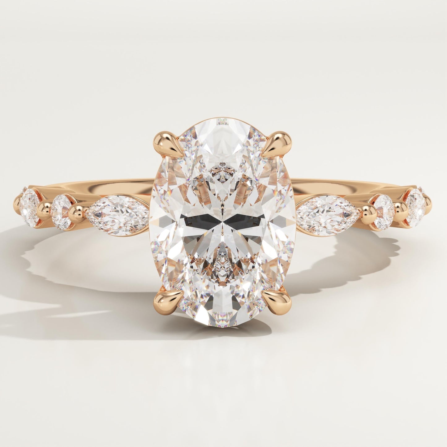 Oval Cut Pave Lab-Grown Diamond Engagement Ring