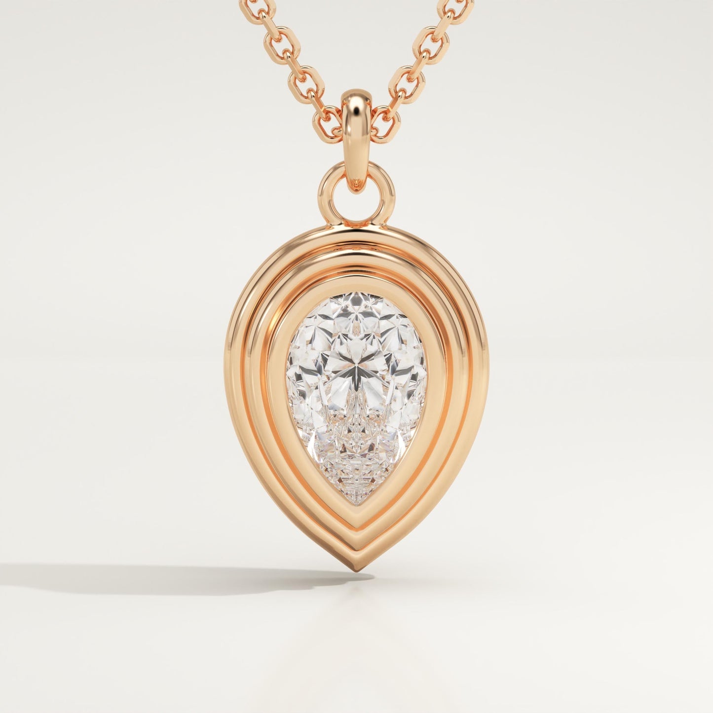 2 CT Pear Lab-Grown Diamond Solitaire & Bezel Necklace