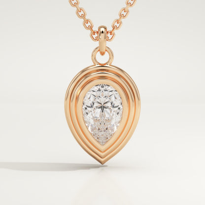 2 CT Pear Lab-Grown Diamond Solitaire & Bezel Necklace