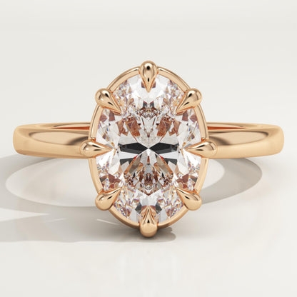 Oval Cut Solitaire Lab-Grown Diamond Engagement Ring