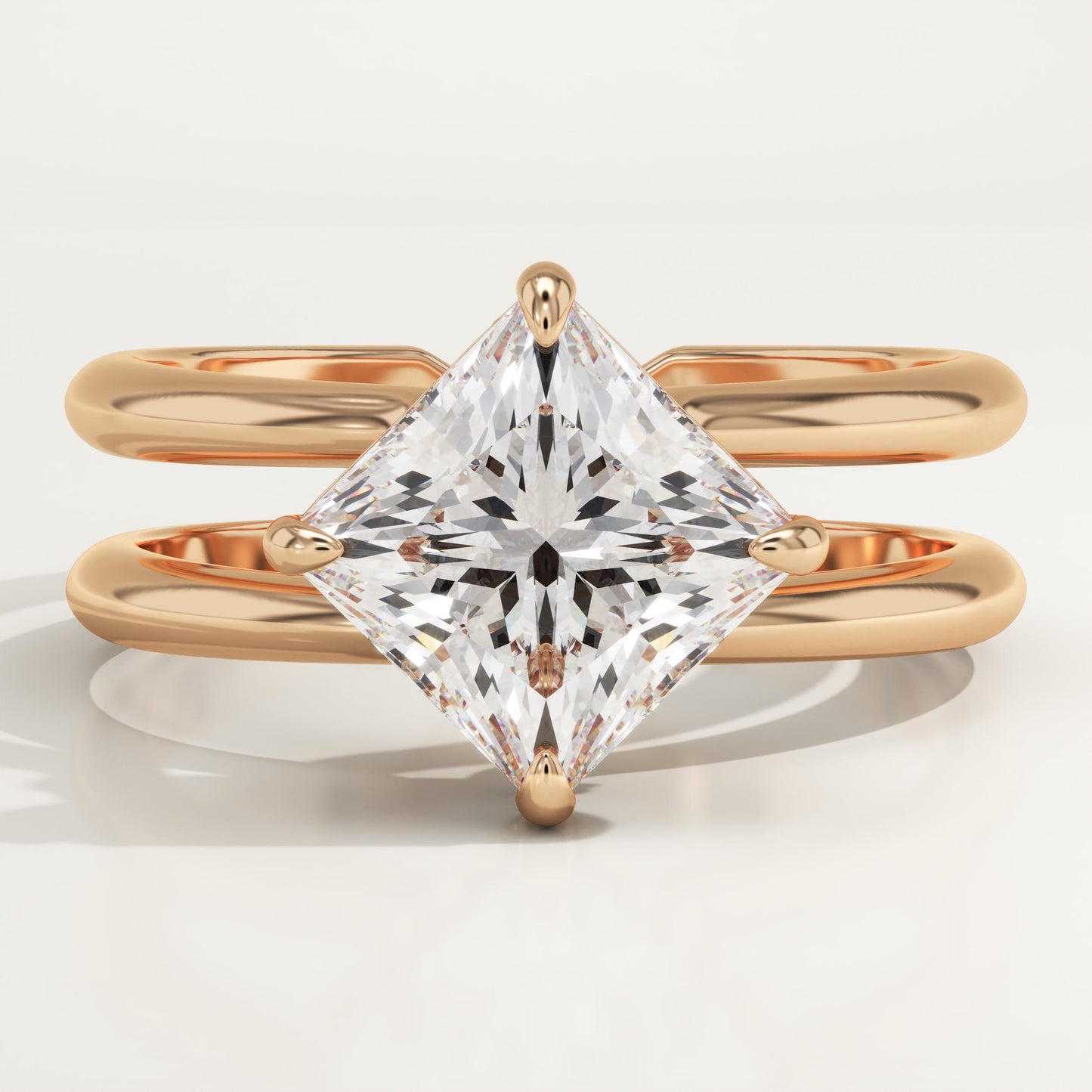 Princess Cut Hidden Halo Lab-Grown Diamond Engagement Ring