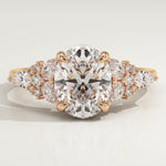 2.0 CT Oval Cut Cluster Lab-Grown Diamond Engagement Ring