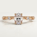 2.0 CT Oval Cut Dainty Pave Lab-Grown Diamond Engagement Ring
