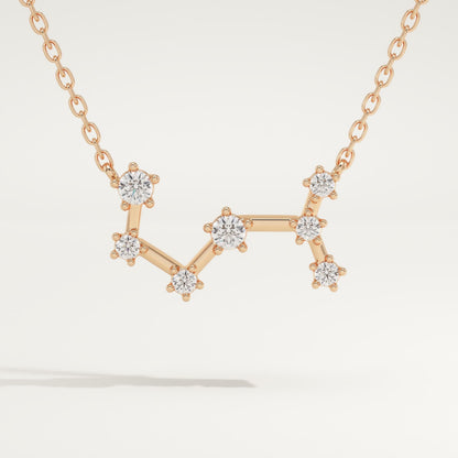 0.085 TCW Round Lab-Grown Diamond Scorpio Constellation Necklace