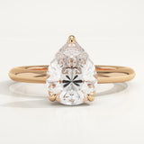 2.0 CT Pear Cut Solitaire Lab-Grown Diamond Engagement Ring