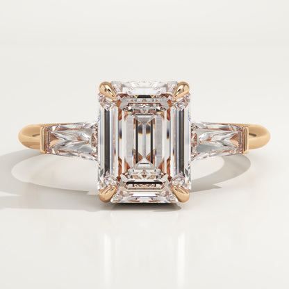 Emerald Cut Three Stone Lab-Grown Diamond Engagement Ring