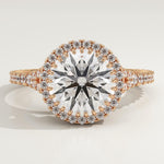 2.0 CT Round Cut Halo & Pave Lab-Grown Diamond Engagement Ring