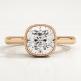 1.5 CT Cushion Cut Bezel Lab-Grown Diamond Engagement Ring