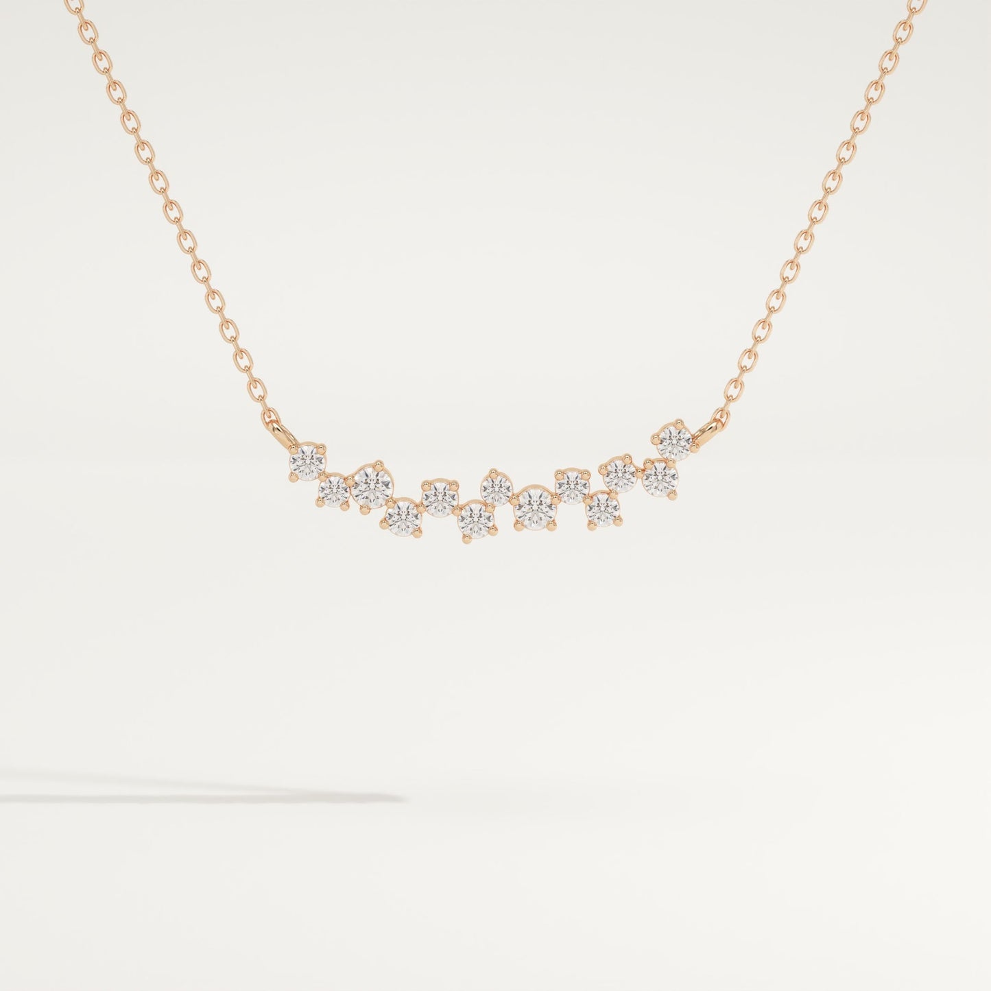 0.241 TCW Round Lab-Grown Diamond Charm Necklace