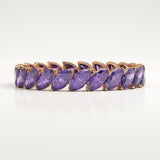 1.2 TCW Marquise Shaped February-Amethyst Birthstone Wedding Band