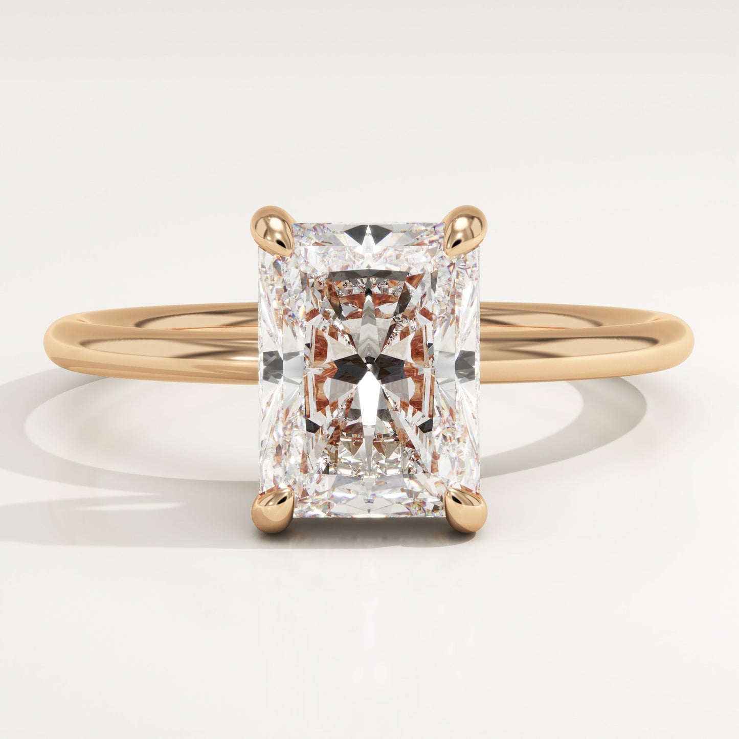 Radiant Cut Hidden Halo Lab-Grown Diamond Engagement Ring